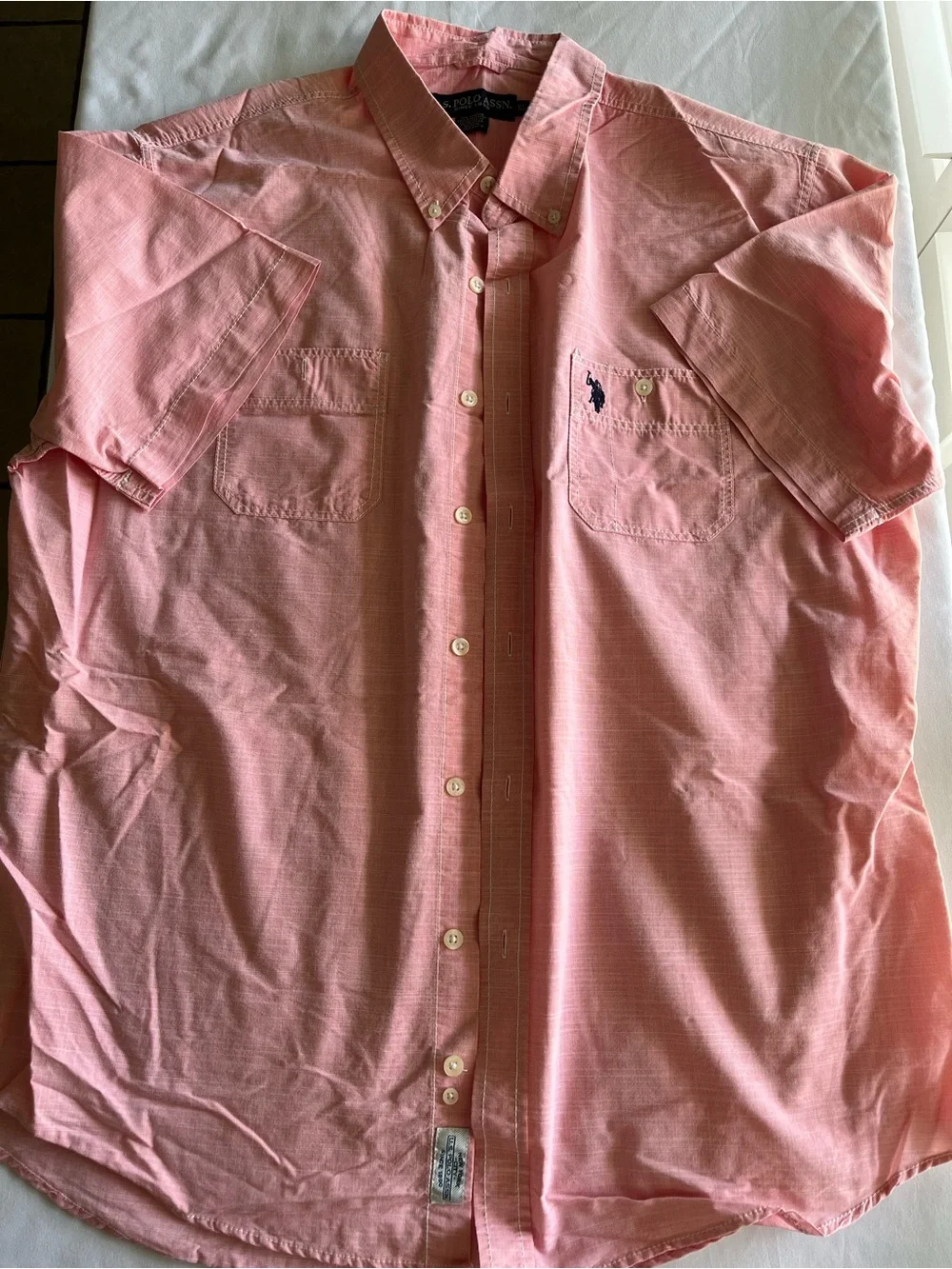 Polo by Ralph Lauren Men's Short-Sleeve Button-Down Shirt — Light Pink